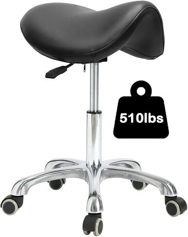 يتوافق مع بيئة العمل، مع مقعد سرج يمكن إمالته ومقعد دوار مع تعديل ارتفاع الرفع الهيدروليكي، مناسب للمكتب، رمادي in Kuwait