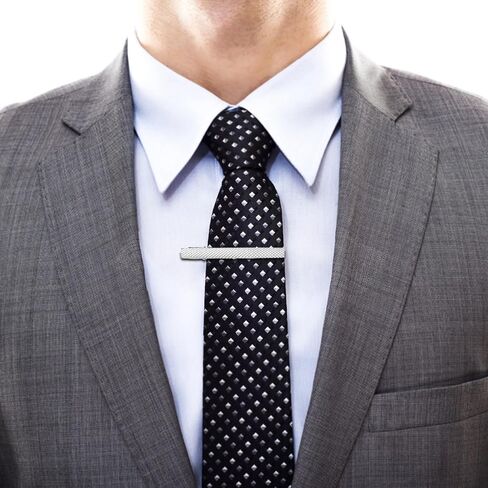 NOLITOY Tie Clips for Men, 4 Pcs Classic Silver Necktie Tie Bar Pinch Clips, Ideal for Father, Husband, Boyfriend, Business, Wedding, Anniversary in Saudi Arabia