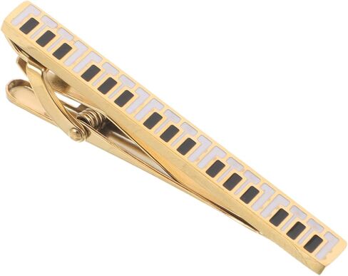 Silver Tie Clip for Men: Piano Bar Clip Pin Elegant Music-themed Titanium Steel Jewelry Formal Wear Vintage Keyboard Design for Weddings Business Concerts and Music Enthusiasts Accessories in Saudi Arabia