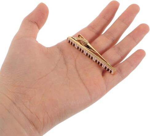 Silver Tie Clip for Men: Piano Bar Clip Pin Elegant Music-themed Titanium Steel Jewelry Formal Wear Vintage Keyboard Design for Weddings Business Concerts and Music Enthusiasts Accessories in Saudi Arabia