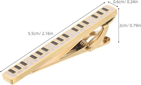 Silver Tie Clip for Men: Piano Bar Clip Pin Elegant Music-themed Titanium Steel Jewelry Formal Wear Vintage Keyboard Design for Weddings Business Concerts and Music Enthusiasts Accessories in Saudi Arabia