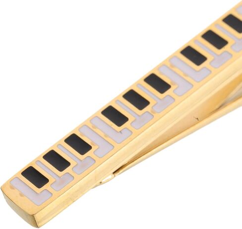 Silver Tie Clip for Men: Piano Bar Clip Pin Elegant Music-themed Titanium Steel Jewelry Formal Wear Vintage Keyboard Design for Weddings Business Concerts and Music Enthusiasts Accessories in Saudi Arabia