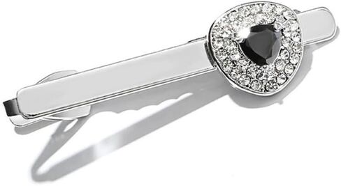 Rhinestone Triangle Tie Clip Bar for Men Silver Plated Fashion Crystal Geometric Birthstone Business Necktie Suit Shirt Tuxedo Formal Wear Brooch Dress Accessories Dainty Party Jewelry in Saudi Arabia