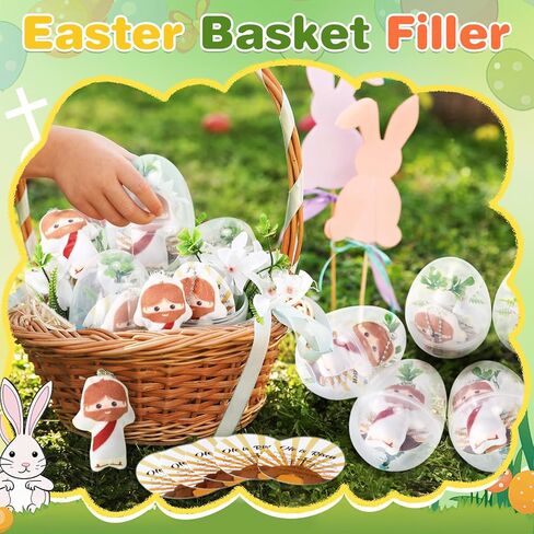Soulchen 24 Sets Easter Eggs with Mini Jesus Plush Keychains Lily Flowers He is Risen Easter Cards Jesus Toys Easter Egg Hunt Fillers Easter Basket Stuffers Easter Gifts Little Figures in Saudi Arabia