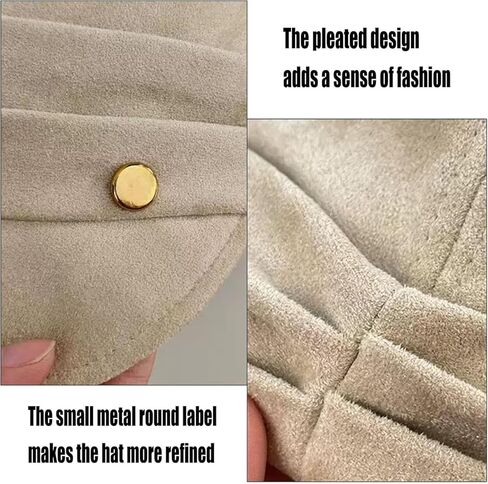 Women's Suede Newsboy Cap: Adjustable Hook-and-Loop, Soft Foldable Brim, Vintage Style for Fall Winter（Beige） in Saudi Arabia