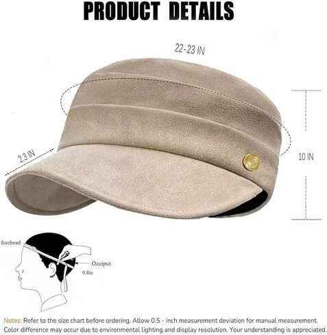 Women's Suede Newsboy Cap: Adjustable Hook-and-Loop, Soft Foldable Brim, Vintage Style for Fall Winter（Beige） in Saudi Arabia