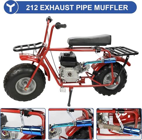 استبدال كاتم صوت ماسورة العادم YOXUFA للمفترس 212 224 196cc GX160 Coleman Mini Bike CT200U CT200U-EX BT200X KT196 Axis M200 Baja Warrior Trailmaster MB200 Minibike Go Kart Performance Parts in Saudi Arabia