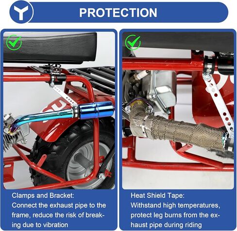 استبدال كاتم صوت ماسورة العادم YOXUFA للمفترس 212 224 196cc GX160 Coleman Mini Bike CT200U CT200U-EX BT200X KT196 Axis M200 Baja Warrior Trailmaster MB200 Minibike Go Kart Performance Parts in Saudi Arabia