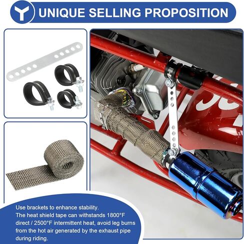 استبدال كاتم صوت ماسورة العادم YOXUFA للمفترس 212 224 196cc GX160 Coleman Mini Bike CT200U CT200U-EX BT200X KT196 Axis M200 Baja Warrior Trailmaster MB200 Minibike Go Kart Performance Parts in Saudi Arabia