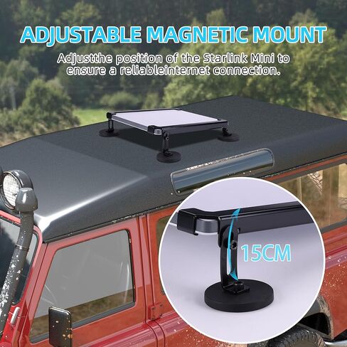 حامل سقف السيارة الصغير Star Bridge Starlink Mini، مجموعة تركيب Starlink Mini المغناطيسية سريعة الفك للمركبات الترفيهية، وفتحات الشمس، ونوافذ السيارة، والنوافذ الزجاجية، والشاحنات الصغيرة، والقوارب، واليخوت، والشاحنات - سبائك الألومنيوم، والخشب، والبلاستي in Kuwait