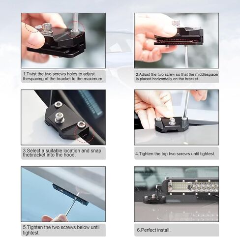 2 قطعة من دعامات إضاءة الخندق العالمية، دعامة إضاءة لغطاء الرأس، غطاء قابل للتعديل، دعامة تثبيت لإضاءة العمل، لشاحنات سيارات الدفع الرباعي، بدون حفر in Kuwait