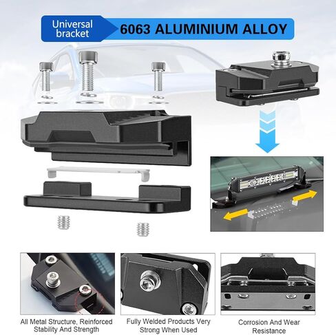 2 قطعة من دعامات إضاءة الخندق العالمية، دعامة إضاءة لغطاء الرأس، غطاء قابل للتعديل، دعامة تثبيت لإضاءة العمل، لشاحنات سيارات الدفع الرباعي، بدون حفر in Kuwait