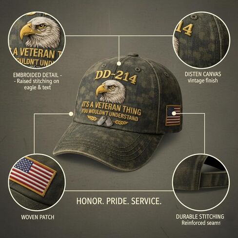 قبعة DD214، قبعة الولايات المتحدة الأمريكية للذكرى السنوية الـ 250، قبعة عسكرية للذكرى السنوية 250، عرض فخور للمحاربين القدامى وأعضاء الخدمة، قبعة على طراز البيسبول مع عملة تذكارية in Kuwait