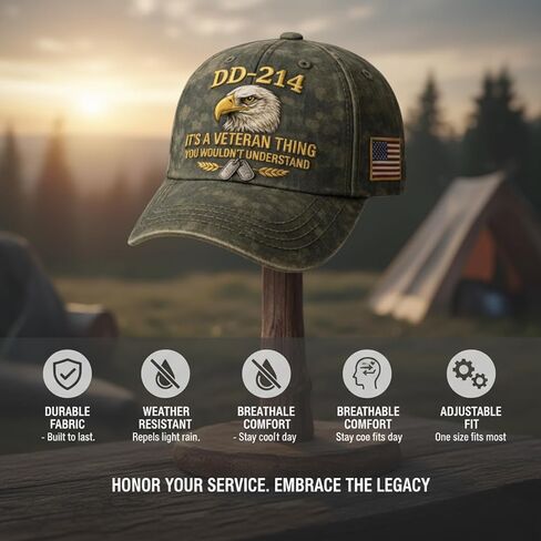 قبعة DD214، قبعة الولايات المتحدة الأمريكية للذكرى السنوية الـ 250، قبعة عسكرية للذكرى السنوية 250، عرض فخور للمحاربين القدامى وأعضاء الخدمة، قبعة على طراز البيسبول مع عملة تذكارية in Kuwait