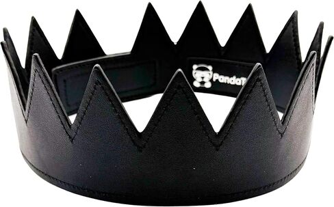 تاج جلدي للحفلات من PandaTak للرجال والنساء - تاج فيلكرو مريح وخفيف الوزن وقابل للتعديل مع مسامير in Kuwait