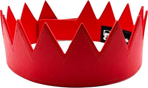 تاج جلدي للحفلات من PandaTak للرجال والنساء - تاج فيلكرو مريح وخفيف الوزن وقابل للتعديل مع مسامير in Kuwait