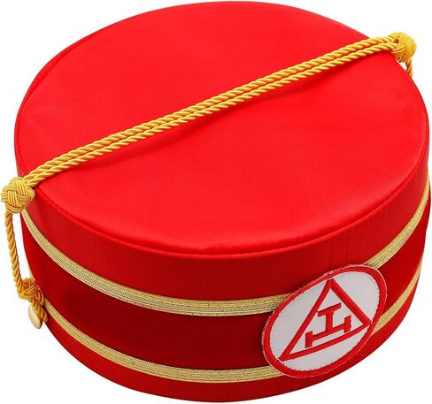 MASONS & REENACTMENT HUB Royal Arch Chapter Crown Cap - Red & White - Masonic Crown Cap Embroided Triple Tau Patch in Saudi Arabia