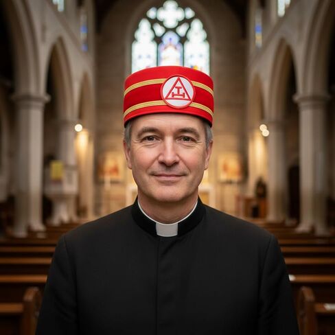 MASONS & REENACTMENT HUB Royal Arch Chapter Crown Cap - Red & White - Masonic Crown Cap Embroided Triple Tau Patch in Saudi Arabia