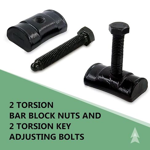 2 PCS Torsion Bar Key Adjustment Block Nuts with Bolts, Full Thread Torsion Key Remover, Replaces OEM #11561233 15530026, Compatible with Chevrolet Chevy GMC Cadillac Oldsmobile (Black) in Saudi Arabia