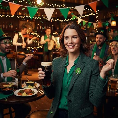 دبابيس يوم القديس باتريك، دبابيس ودبابيس المينا شامروك للنساء، إكسسوارات يوم القديس باتريك، FLB04A in Kuwait