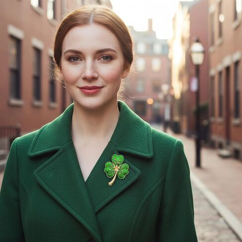 دبابيس يوم القديس باتريك، دبابيس ودبابيس المينا شامروك للنساء، إكسسوارات يوم القديس باتريك، FLB04A in Kuwait