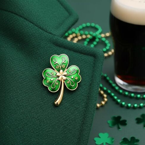 دبابيس يوم القديس باتريك، دبابيس ودبابيس المينا شامروك للنساء، إكسسوارات يوم القديس باتريك، FLB04A in Kuwait