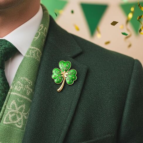 دبابيس يوم القديس باتريك، دبابيس ودبابيس المينا شامروك للنساء، إكسسوارات يوم القديس باتريك، FLB04A in Kuwait