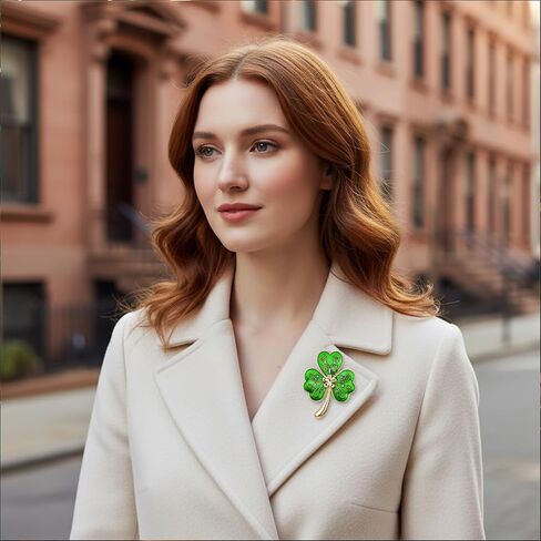 دبابيس يوم القديس باتريك، دبابيس ودبابيس المينا شامروك للنساء، إكسسوارات يوم القديس باتريك، FLB04A in Kuwait
