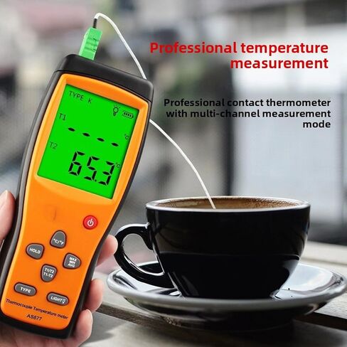 Eujgoov 4 Channels Digital Thermometer K Type Thermocouple Temperature Tester with 4 Probes -200 to 1372℃ for Dual Sample Measurement in Saudi Arabia