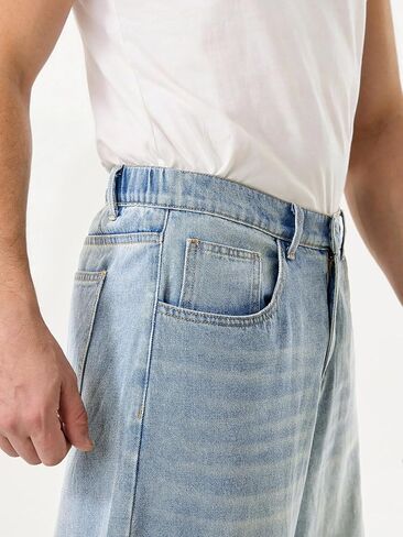 Comdecevis Men's Baggy Jeans Wide Leg Streetwear Loose Fit Denim Pants in Saudi Arabia