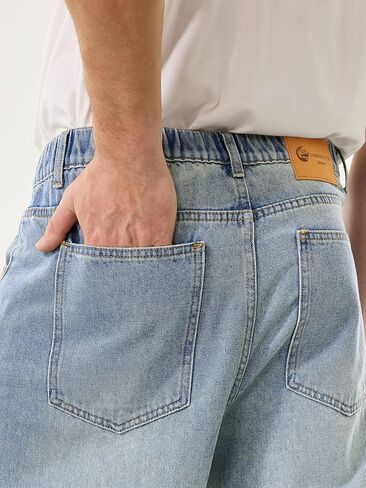 Comdecevis Men's Baggy Jeans Wide Leg Streetwear Loose Fit Denim Pants in Saudi Arabia