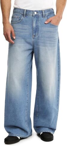 Comdecevis Men's Baggy Jeans Wide Leg Streetwear Loose Fit Denim Pants in Saudi Arabia