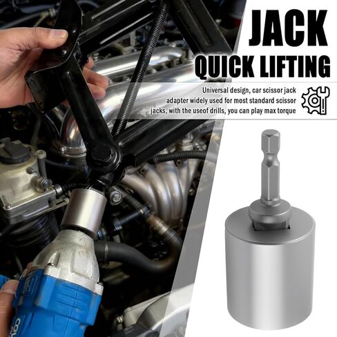 2PCS Scissor Jack Drill Adapter Heavy Duty,Hand Drill Scissor Jack Adapter for Scissors Jacks Lifting,Universal Adapters and Socket Conversion of Scissors Jacks for Car in Saudi Arabia