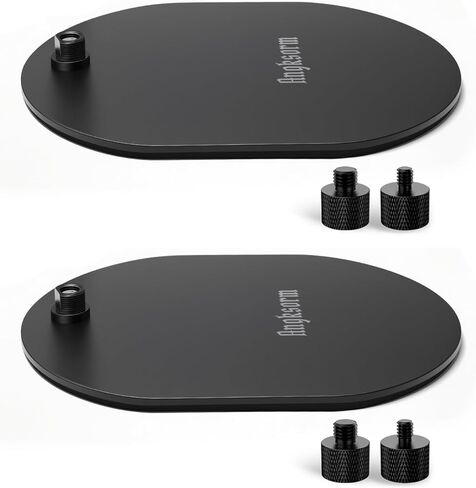 BT01 Universal Mic Stand Base, Heavy-Duty Elliptical Metal Table Desktop Mount with 5/8"-27 Thread, 1/4" & 3/8" Adapters, Compatible with Extension Tube, Goosenecks Arms, Booms (1PCS) in Kuwait