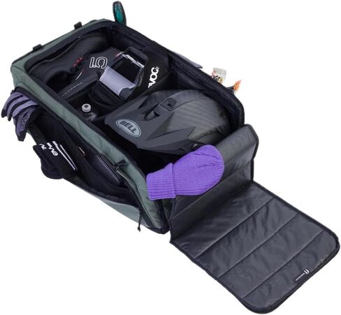 EVOC Gear Bag 55L Olive - Water-Repellent, Durable Cycling Travel Bag with Waterproof Separation Elements, Convertible Backpack Design, Spacious Organizer Compartments, Shoe and Clothing Divider, Idea in Saudi Arabia