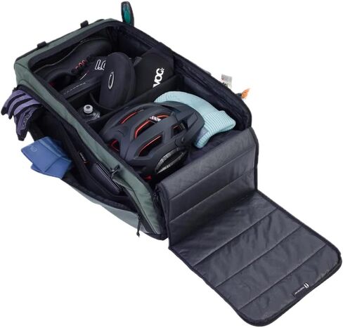 EVOC Gear Bag 55L Olive - Water-Repellent, Durable Cycling Travel Bag with Waterproof Separation Elements, Convertible Backpack Design, Spacious Organizer Compartments, Shoe and Clothing Divider, Idea in Saudi Arabia