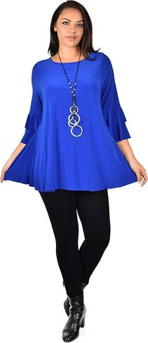 Dare2BStylish المرأة حجم كبير كم كشكش سترة أنيقة بلوزة قميص in Kuwait