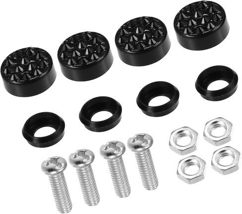1 Set Bling Car License Plate Fasteners Screws Caps Covers Black Universal Rhinestone License Plate Bolt Cap Plastic Washer Replace Parts in Saudi Arabia