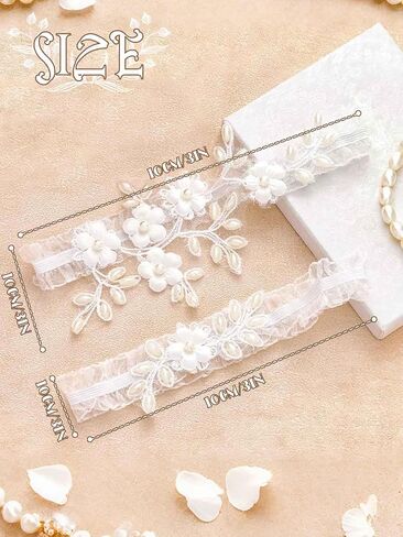 Campsis Garter for Bride Wedding Pearl Garter Belt Floral Bridal Leg Accessories for Women in Saudi Arabia