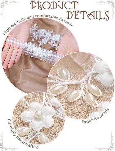 Campsis Garter for Bride Wedding Pearl Garter Belt Floral Bridal Leg Accessories for Women in Saudi Arabia