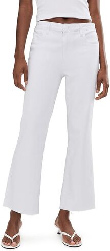 KUT from the Kloth Kelsey High-Rise Ankle Flare with Raw Hem in Optic White in Saudi Arabia