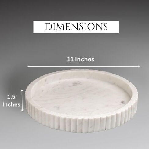 Swadeshi Blessings Handcrafted Marble Decorative Tray for Coffee Table Decor, Round Trays Home Decor, Ottoman Tray for Living Room, Coffee Table Tray, Dining Table Centerpiece Decor, Farmhouse Decor in Kuwait