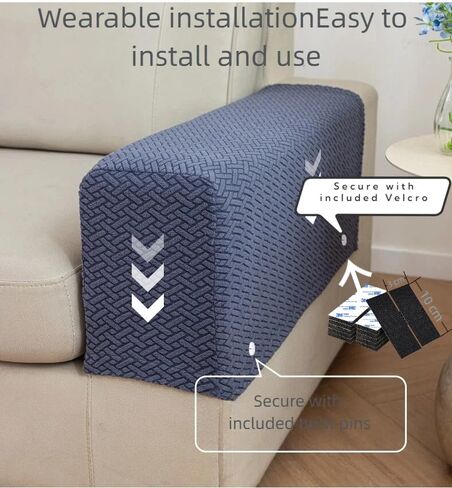 Sofa Arm Covers & Chair Arm Covers Set of 2 - Stretch Recliner Arm Covers for Sofa with Non-Slip Grip, Arm Rest Covers for Couch Loveseat/Sectional Coffee L:25.5"-27.5" L X 7"-9.8" W in Saudi Arabia
