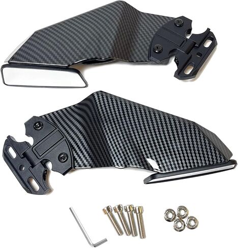 مرآة الرؤية الخلفية لجناح الدراجات النارية لسوزوكي GSXR 600 750 GSX-R 1000 250R Moto Fairing Sportster الديناميكيات الهوائية المرايا الجانبية (نمط أسود) in Kuwait