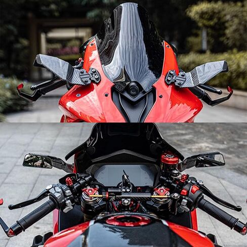 مرآة الرؤية الخلفية لجناح الدراجات النارية لسوزوكي GSXR 600 750 GSX-R 1000 250R Moto Fairing Sportster الديناميكيات الهوائية المرايا الجانبية (نمط أسود) in Kuwait