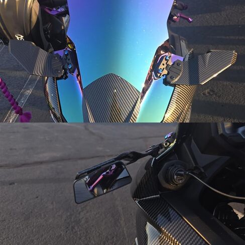 مرآة الرؤية الخلفية لجناح الدراجات النارية لسوزوكي GSXR 600 750 GSX-R 1000 250R Moto Fairing Sportster الديناميكيات الهوائية المرايا الجانبية (نمط أسود) in Kuwait