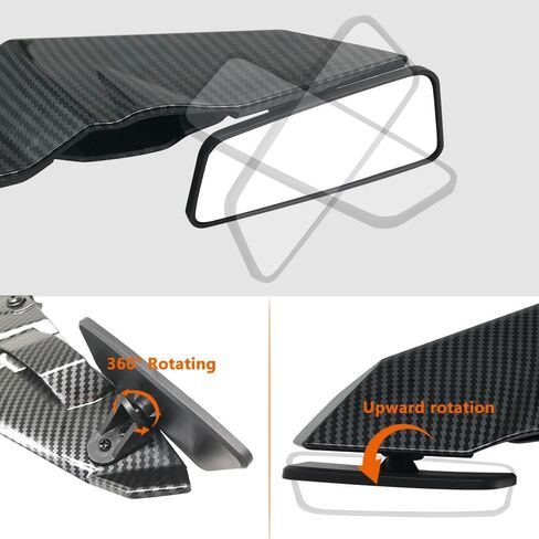 مرآة الرؤية الخلفية لجناح الدراجات النارية لسوزوكي GSXR 600 750 GSX-R 1000 250R Moto Fairing Sportster الديناميكيات الهوائية المرايا الجانبية (نمط أسود) in Kuwait