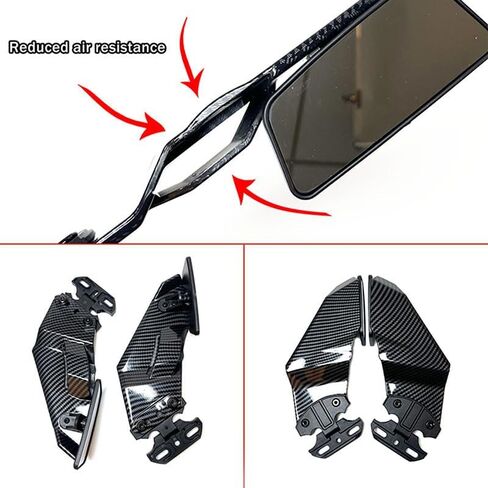 مرآة الرؤية الخلفية لجناح الدراجات النارية لسوزوكي GSXR 600 750 GSX-R 1000 250R Moto Fairing Sportster الديناميكيات الهوائية المرايا الجانبية (نمط أسود) in Kuwait