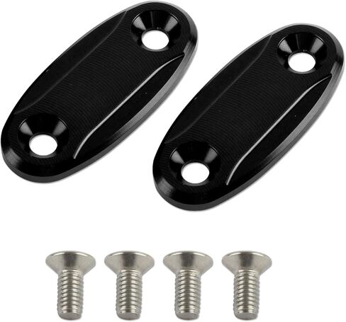لوحات قاعدة مرآة PSLER مناسبة لـ CBR500R 650R/F 250RR 900RR 1000RR 600RR 929RR 954RR GPR250R غطاء فتحة المرآة غطاء زخرفي مزيلات مدفوعة بالمرآة باللون الأسود in Kuwait