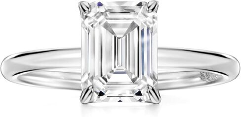 Michooyel 925 Sterling Silver 2ct Cubic Zirconia Engagement Ring for Women, Emerald Cut CZ Solitaire Promise Rings 18K Gold/Rhodium Plated Rings Size 5-9 in Saudi Arabia